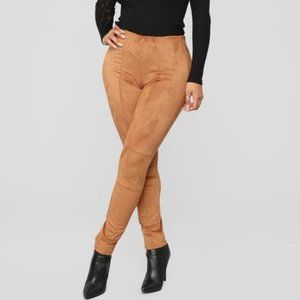 XL Fashion Nova Faux Suede Stretchy Leggings NWT